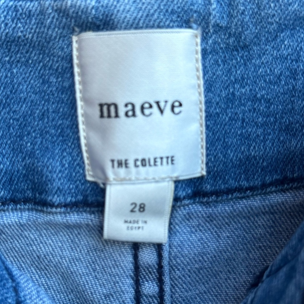 Anthropologie Maeve the Colette Denim Cropped Wide Leg Jeans Size 28 - Picture 7 of 11